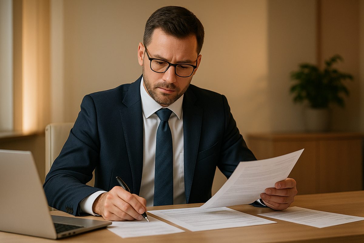 Jack Bodenstein founder of Coventry Enterprises reviewing loan documents as independent lending consultant